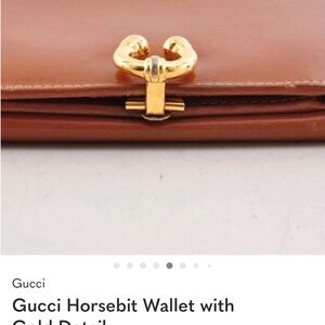 Gucci Brown Leather Wallet with Gold Detail